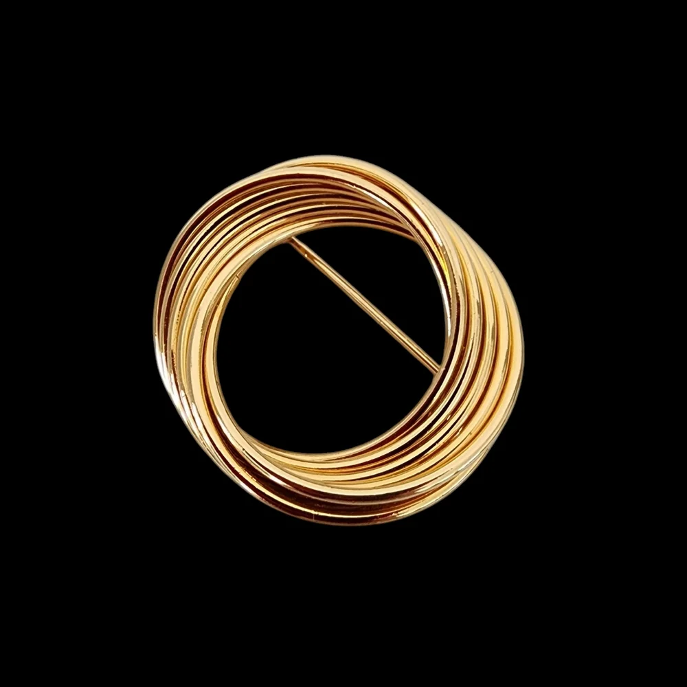 Napier Vintage Brooch Pin circle brooch gold tone